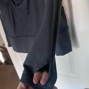 Dark Grey Scuba Full-Zip with Thumb Holes